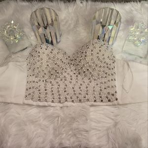 White Pearl Beaded Bustier(Sold)